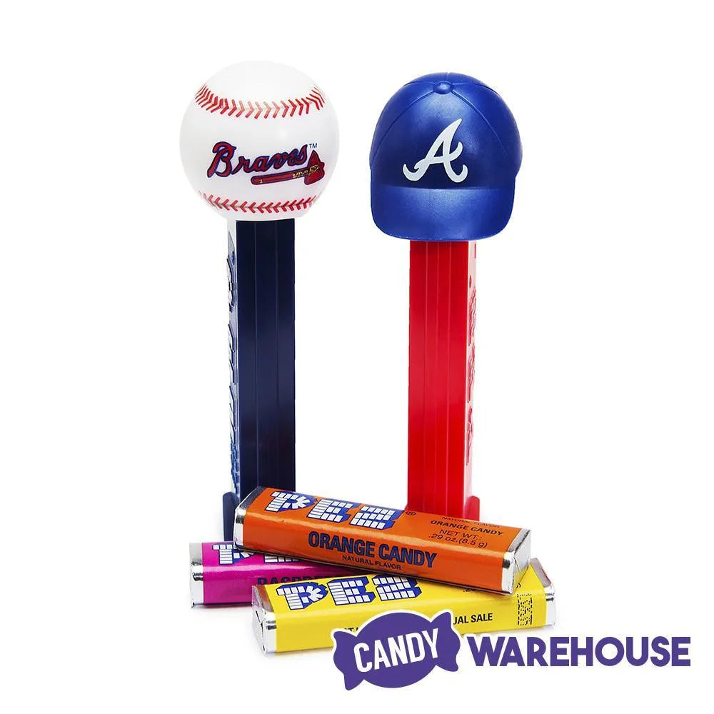 MLB Team Baseball PEZ Candy Packs - Atlanta Braves: 12-Piece Box