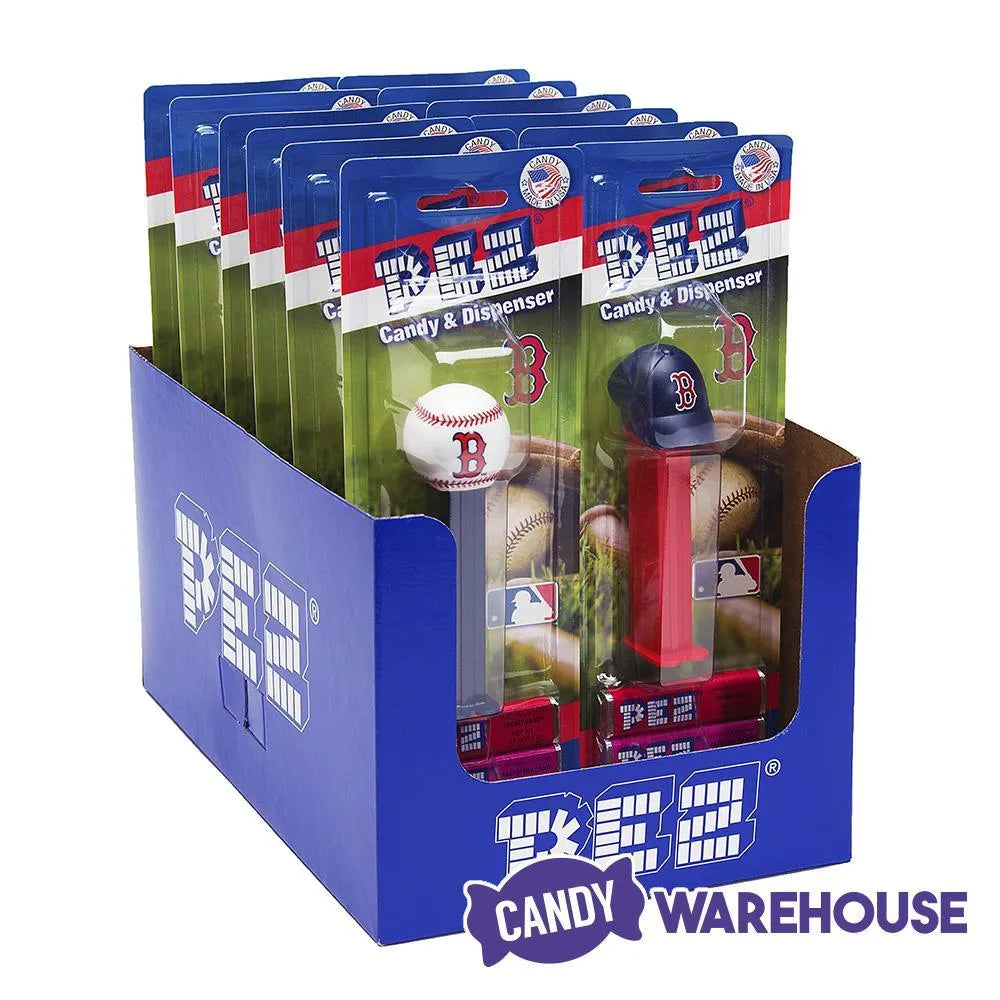 MLB Team Baseball PEZ Candy Packs - Boston Red Sox: 12-Piece Box