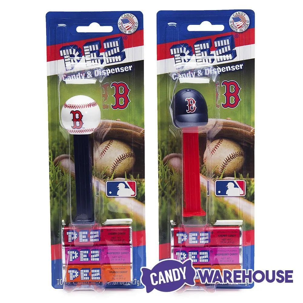 MLB Team Baseball PEZ Candy Packs - Boston Red Sox: 12-Piece Box