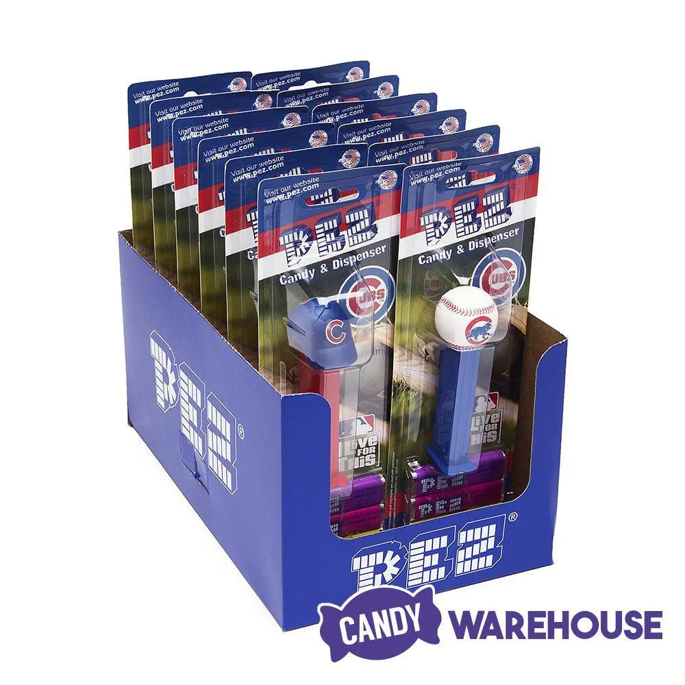 MLB Team Baseball PEZ Candy Packs - Chicago Cubs: 12-Piece Box