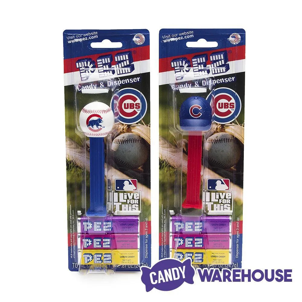 MLB Team Baseball PEZ Candy Packs - Chicago Cubs: 12-Piece Box