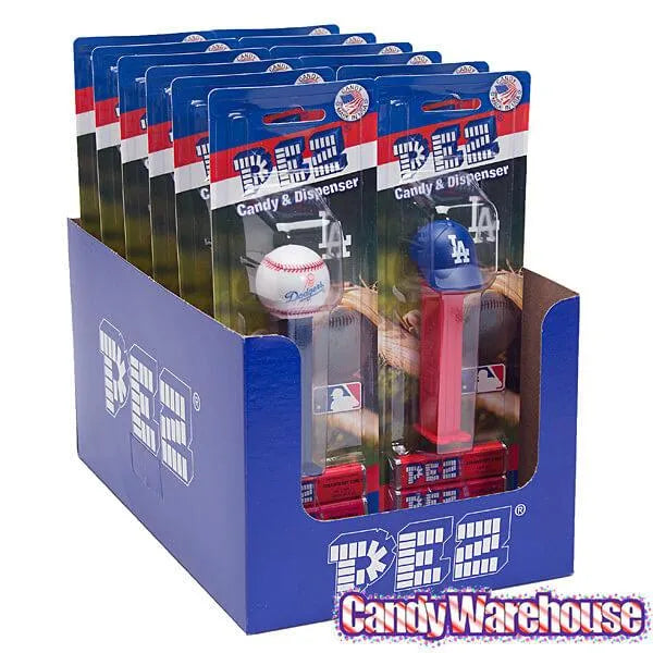 MLB Team Baseball PEZ Candy Packs - Los Angeles Dodgers: 12-Piece Box