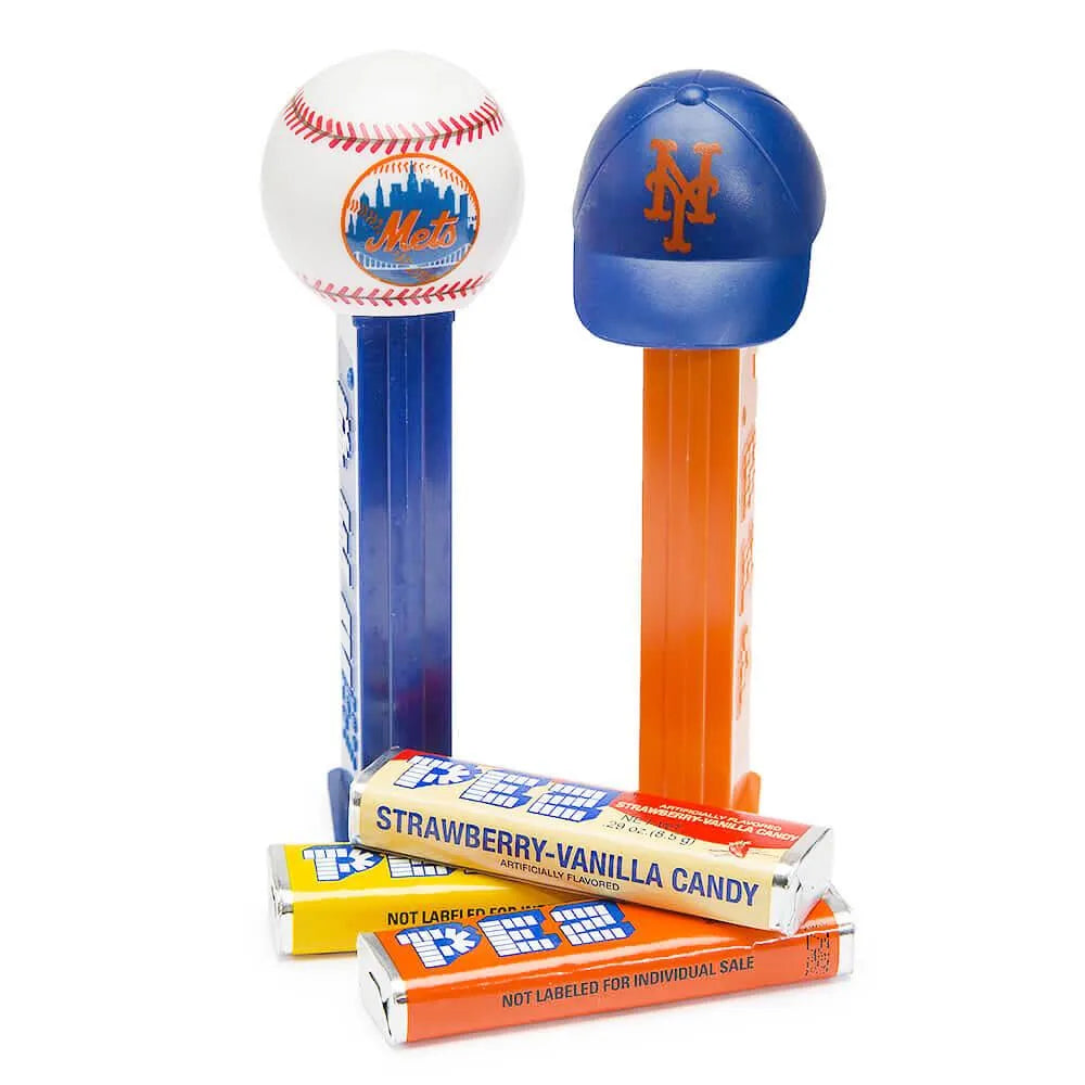 MLB Team Baseball PEZ Candy Packs - New York Mets: 12-Piece Box