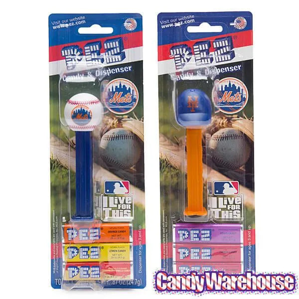 MLB Team Baseball PEZ Candy Packs - New York Mets: 12-Piece Box