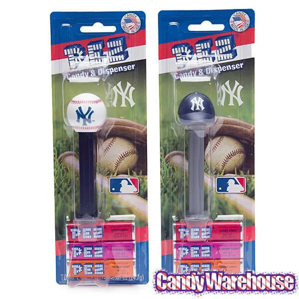 MLB Team Baseball PEZ Candy Packs - New York Yankees: 12-Piece Box