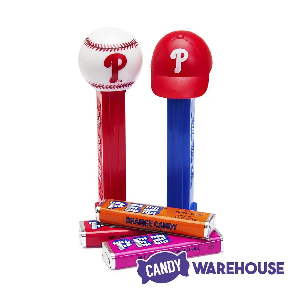 MLB Team Baseball PEZ Candy Packs - Philadelphia Philles: 12-Piece Box