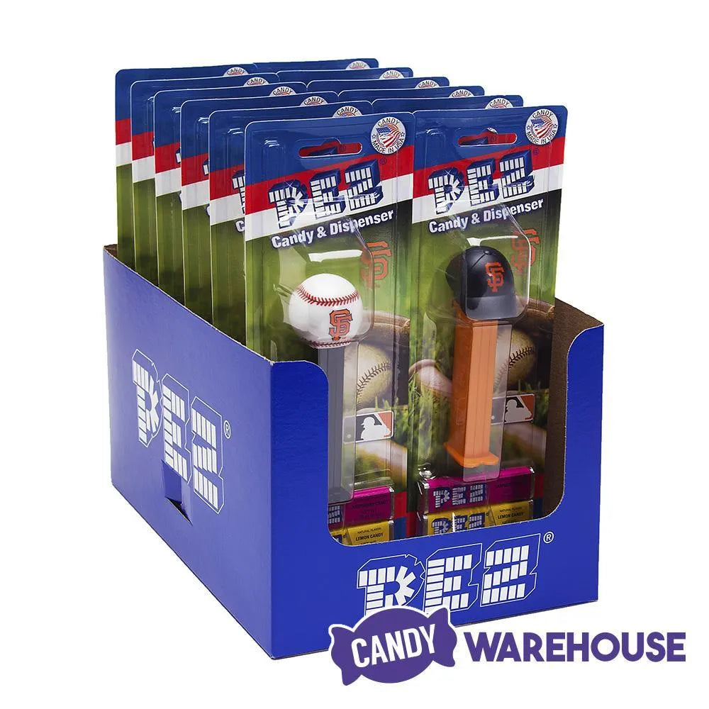 MLB Team Baseball PEZ Candy Packs - San Francisco Giants: 12-Piece Box