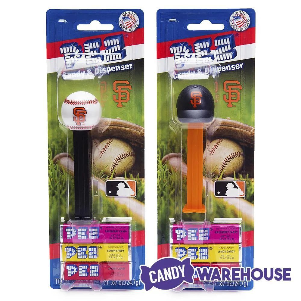 MLB Team Baseball PEZ Candy Packs - San Francisco Giants: 12-Piece Box