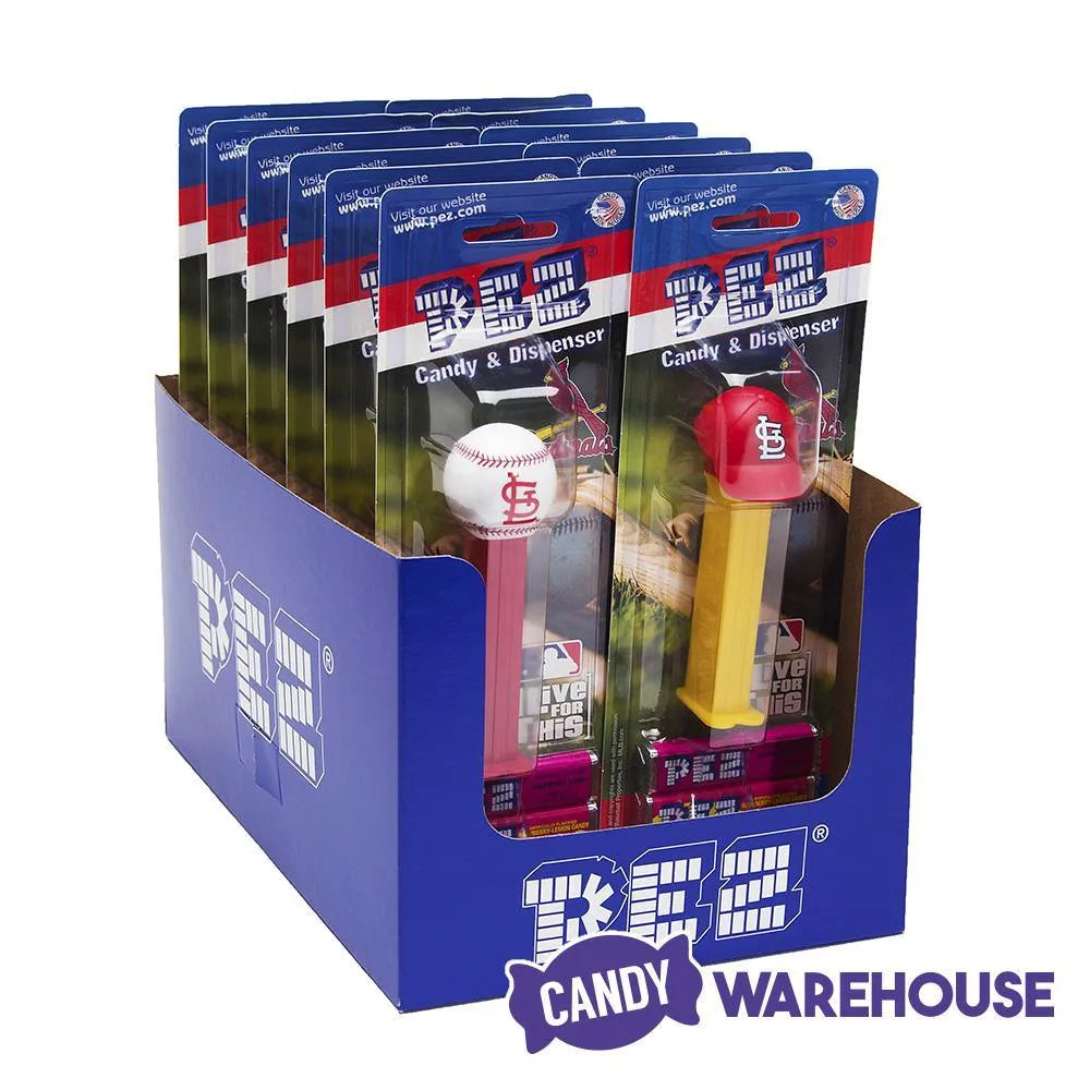 MLB Team Baseball PEZ Candy Packs - St. Louis Cardinals: 12-Piece Box