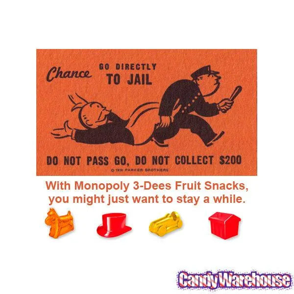 Monopoly 3-Dees Fruit Snack Packs: 10-Piece Bag