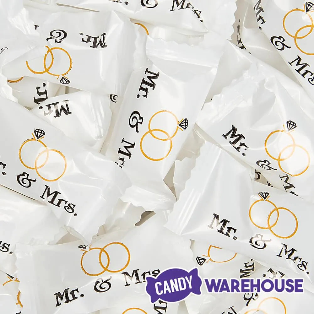 Mr. & Mrs. Wedding Theme Wrapped Buttermint Creams: 300-Piece Case