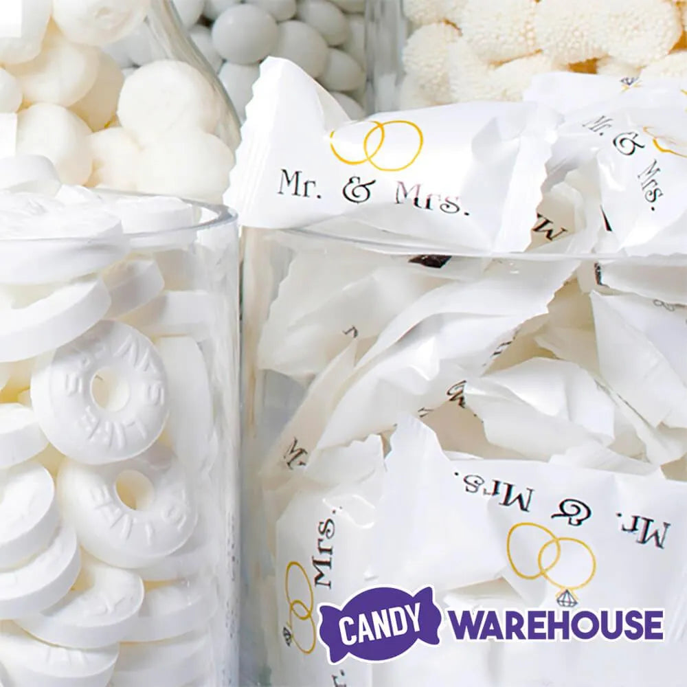 Mr. & Mrs. Wedding Theme Wrapped Buttermint Creams: 300-Piece Case