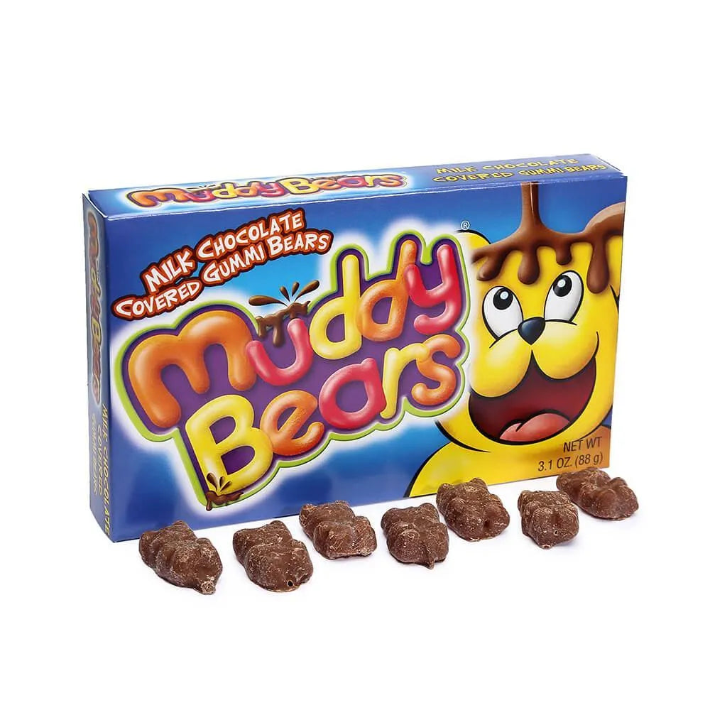 Muddy Bears Chocolate Covered Gummi Bears Theater Size Packs: 12-Piece Box