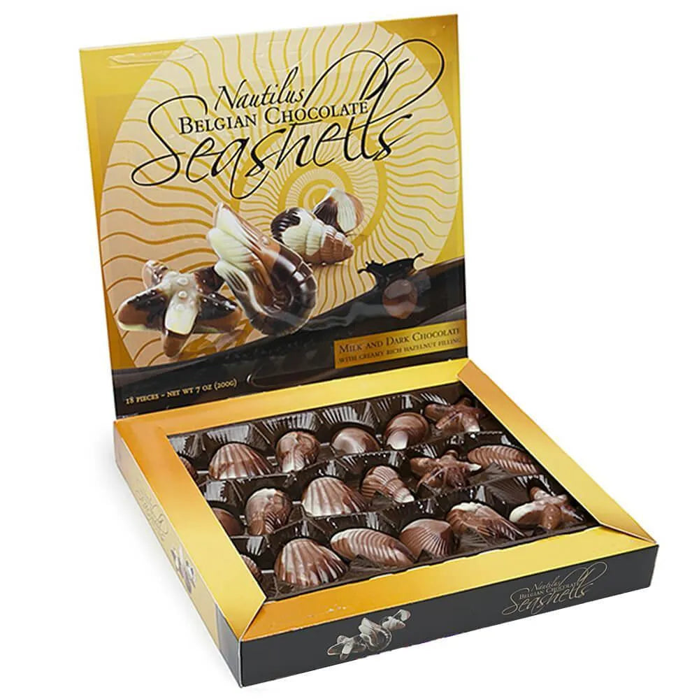 Nautilus Belgian Chocolate Seashells: 18-Piece Box