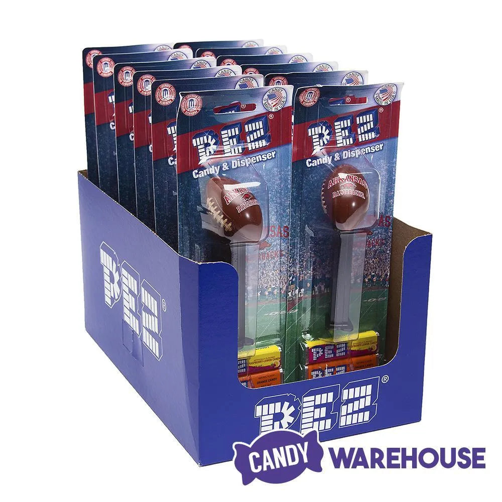 NCAA College Football PEZ Candy Packs - Arkansas: 12-Piece Box