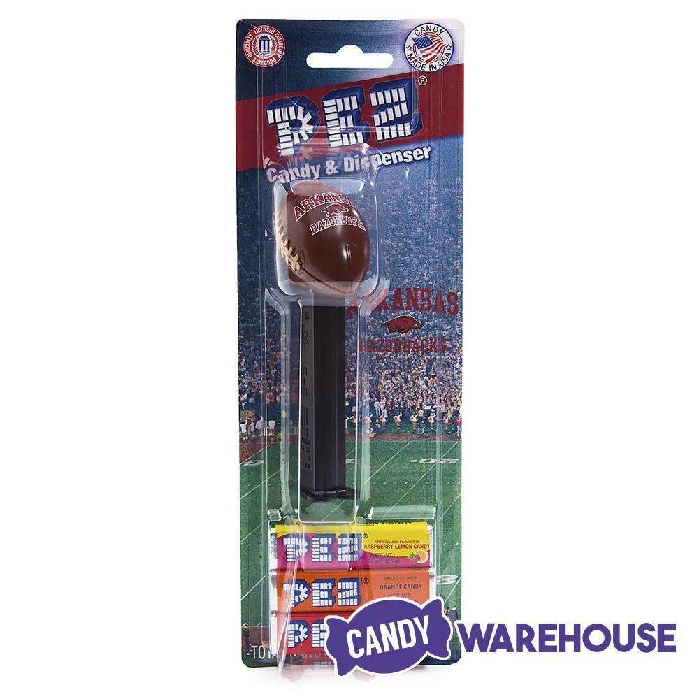 NCAA College Football PEZ Candy Packs - Arkansas: 12-Piece Box