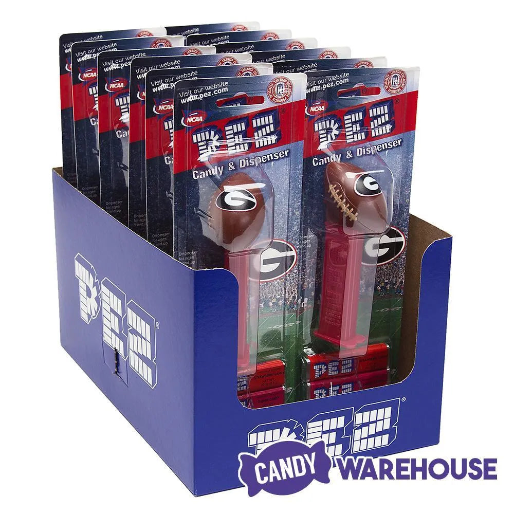 NCAA College Football PEZ Candy Packs - Georgia: 12-Piece Box