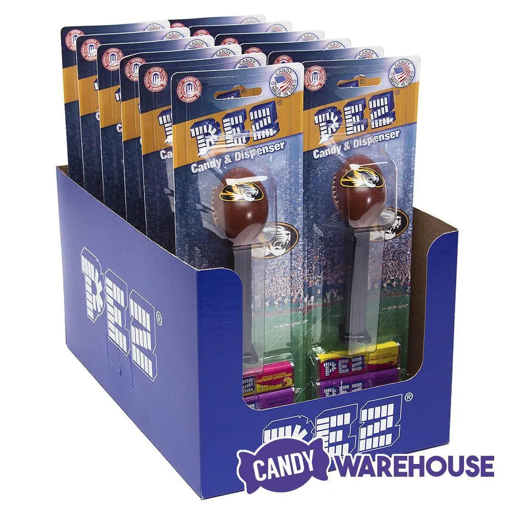 NCAA College Football PEZ Candy Packs - Missouri: 12-Piece Box