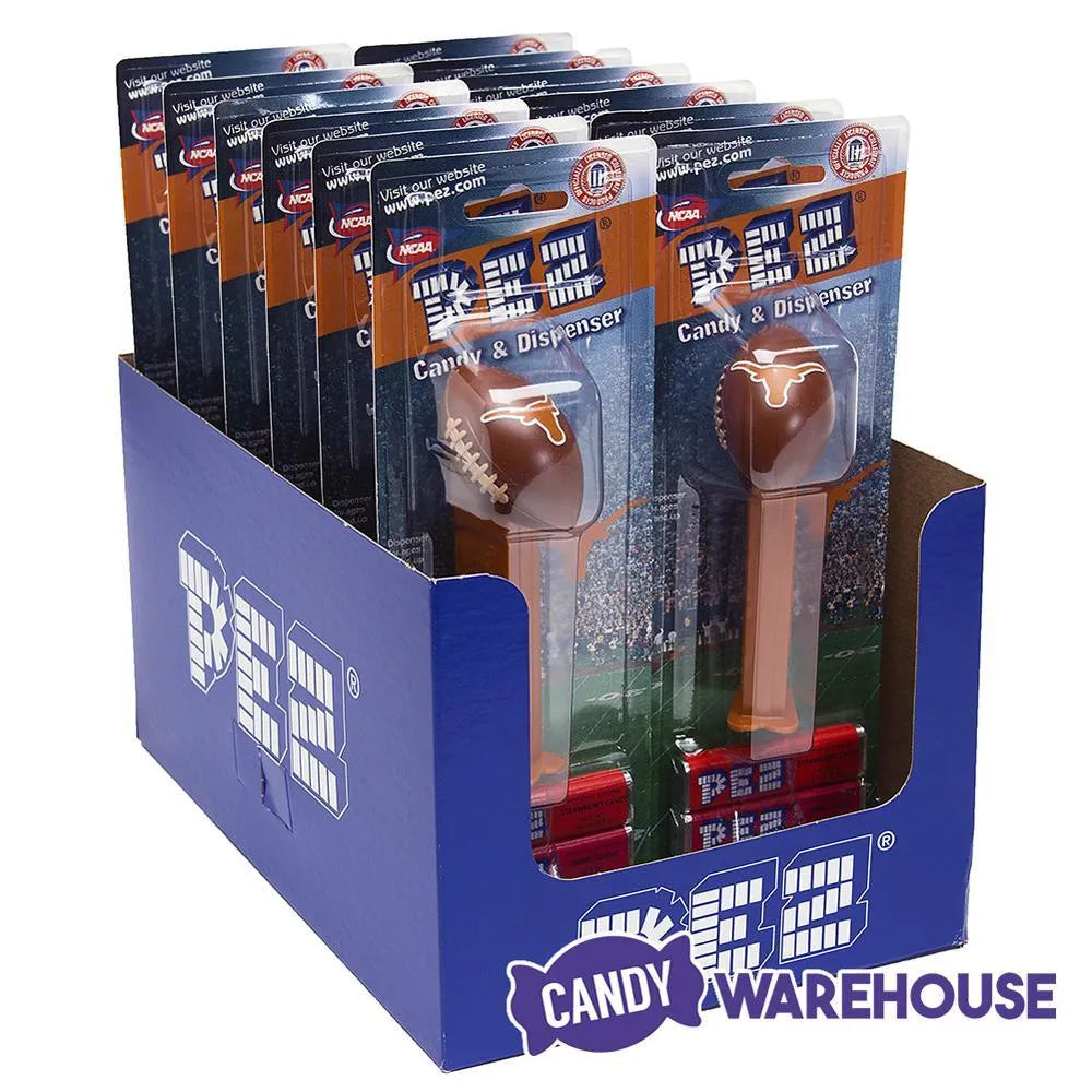 NCAA College Football PEZ Candy Packs - Texas: 12-Piece Box