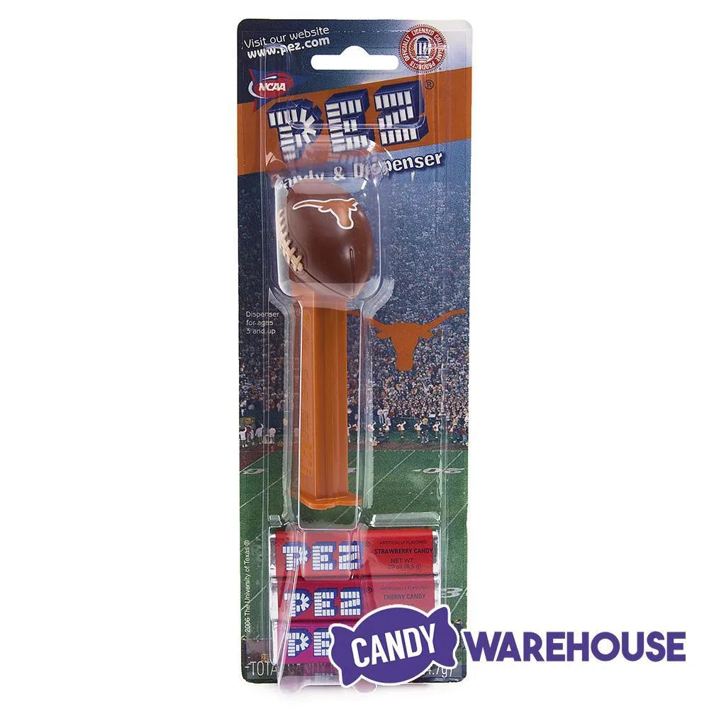 NCAA College Football PEZ Candy Packs - Texas: 12-Piece Box