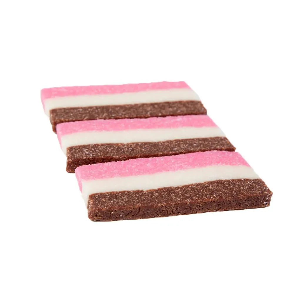 Neapolitan 3 Color Coconut Slice Candy Bars: 24-Piece Box