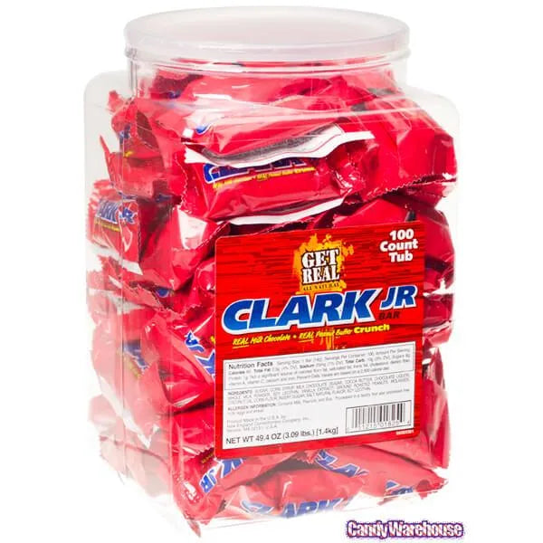 Necco Clark Bar Fun Size Candy Bars: 100-Piece Tub