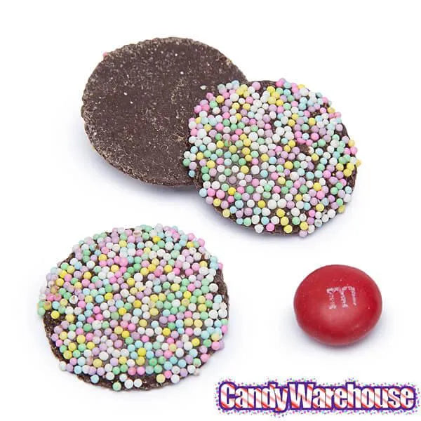 Necco Haviland Dark Chocolate NonPareils Candy: 3LB Box