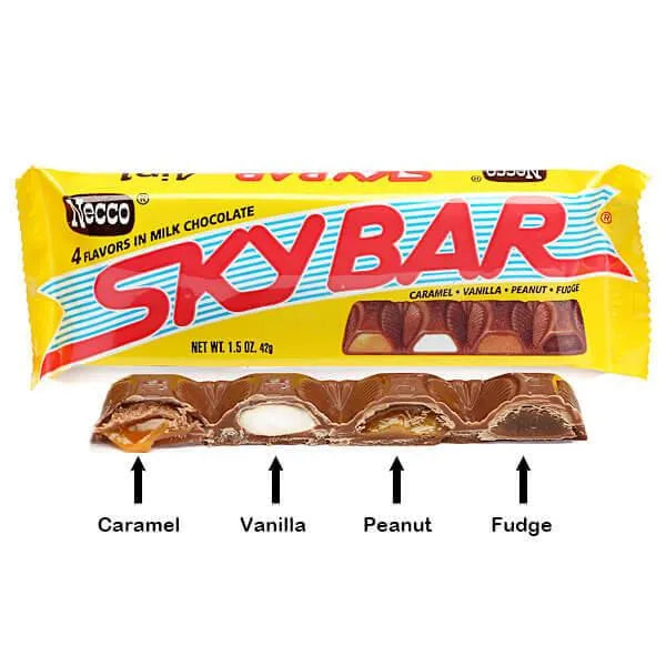 Necco Sky Bar Candy Bars: 24-Piece Box