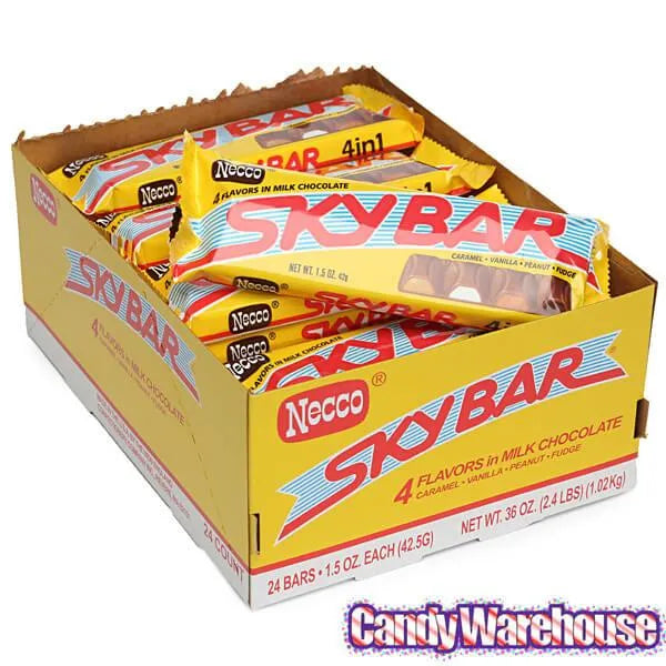 Necco Sky Bar Candy Bars: 24-Piece Box