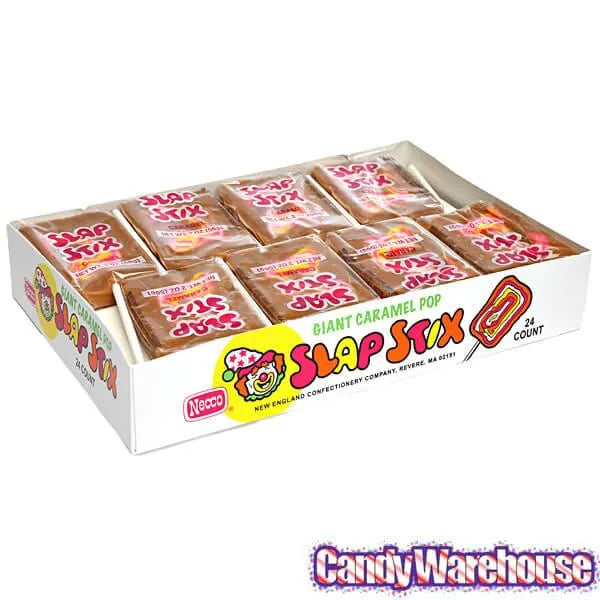 Necco Slap Stix Caramel Pops: 24-Piece Box