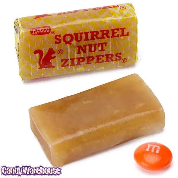 Necco Squirrel Nut Zippers Original Caramels: 240-Piece Tub