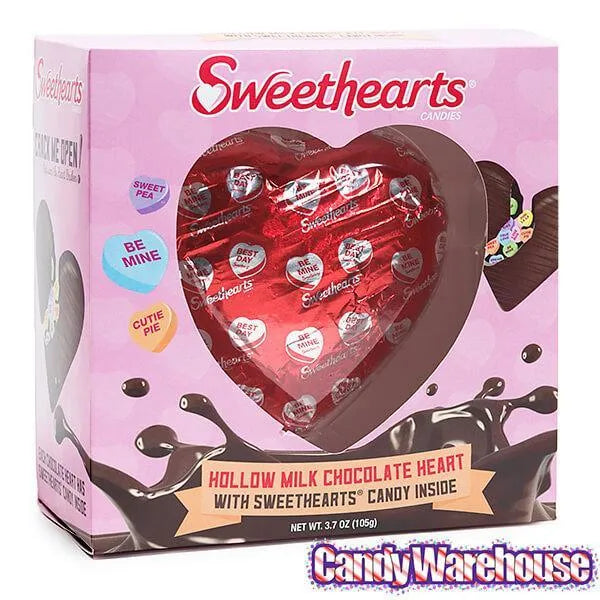 Necco Sweethearts Hollow Milk Chocolate Heart with Classic Candy Hearts