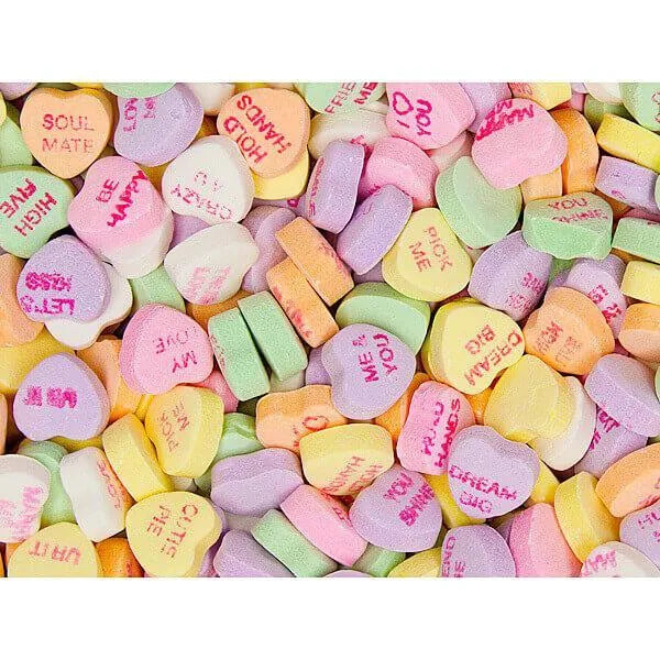 Necco Sweethearts Tiny Conversation Candy Hearts - Classic Flavors: 32LB Case