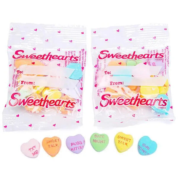 Necco Sweethearts Tiny Conversation Candy Hearts Packets - Modern Flavors: 60-Piece Bag