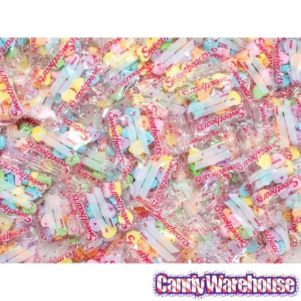 Necco Sweethearts Tiny Conversation Candy Hearts Packets - Modern Flavors: 60-Piece Bag