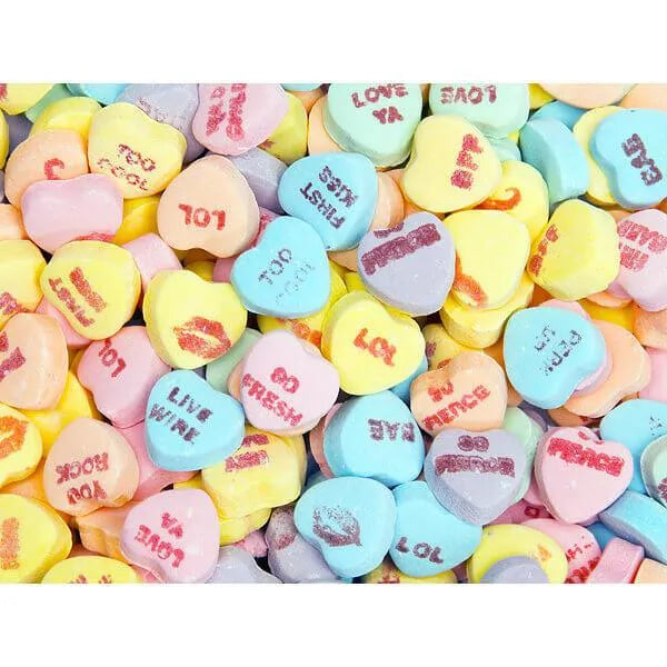 Necco Sweethearts Tiny Conversation Candy Hearts - Sour Flavors: 32LB Case