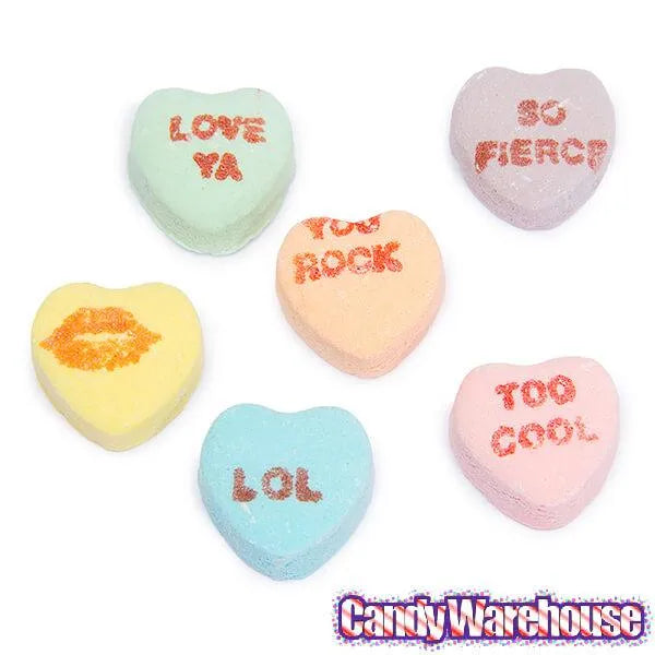 Necco Sweethearts Tiny Conversation Candy Hearts - Sour Flavors: 32LB Case