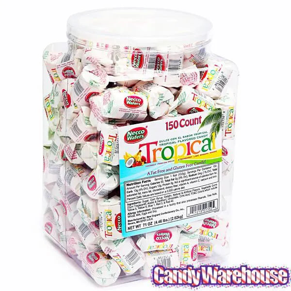 Necco Wafers Candy Mini Rolls - Tropical: 150-Piece Tub