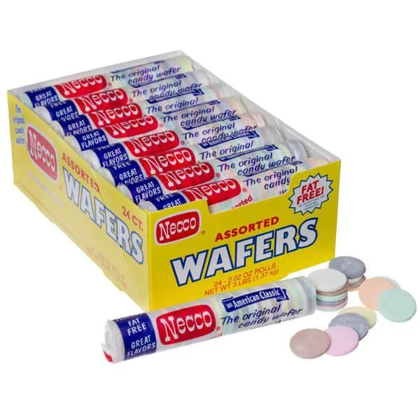 Necco Wafers Candy Rolls - Assorted Flavors: 24-Piece Box