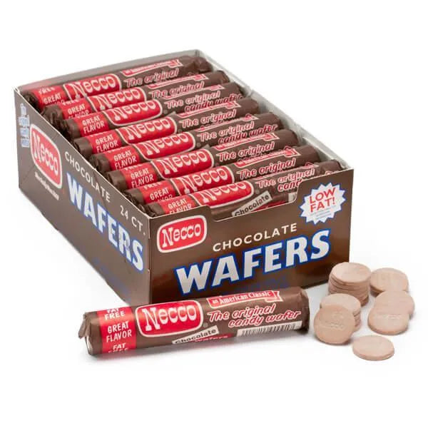 Necco Wafers Candy Rolls - Chocolate Flavor: 24-Piece Box