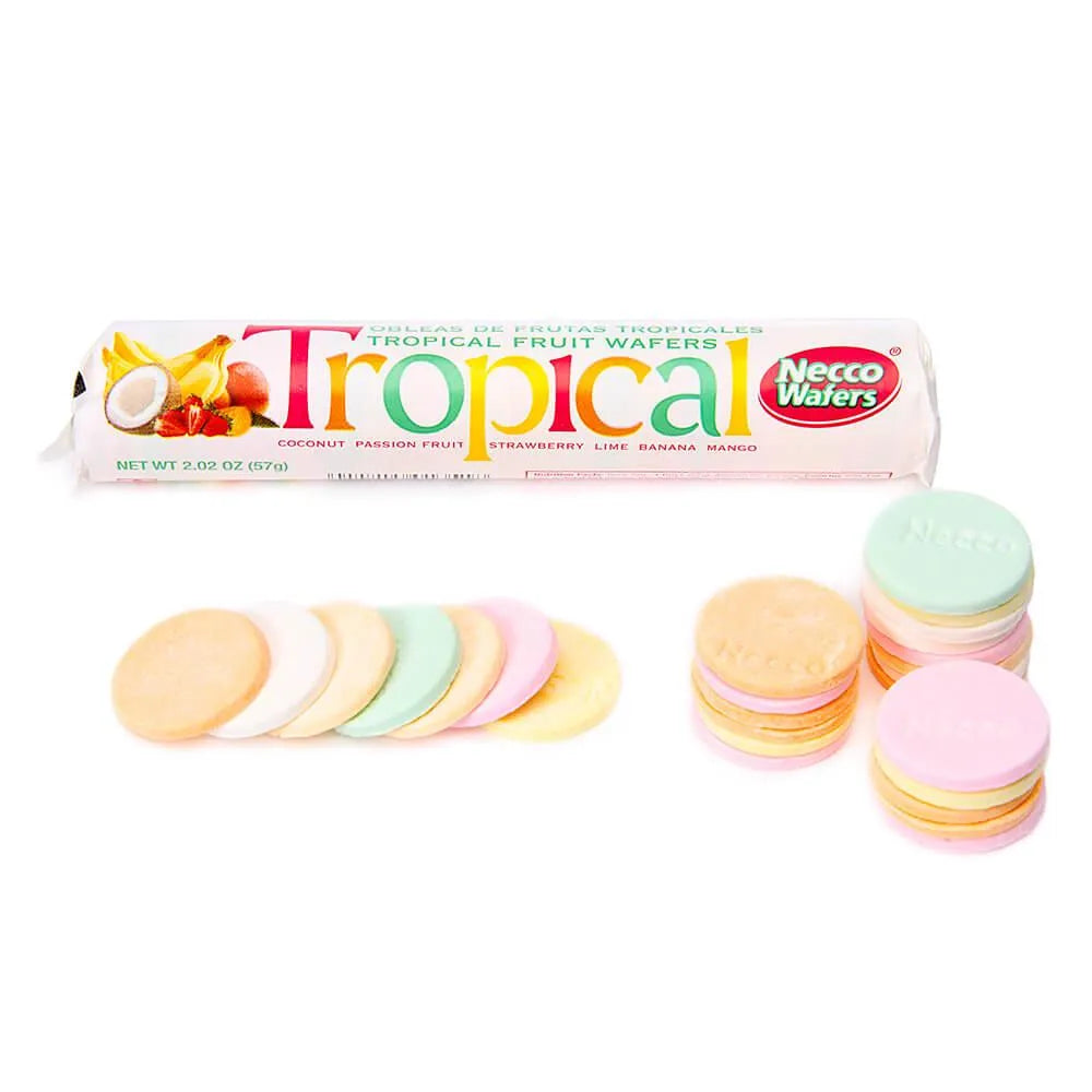 Necco Wafers Candy Rolls - Tropical: 24-Piece Box