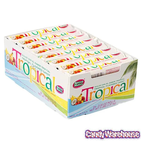 Necco Wafers Candy Rolls - Tropical: 24-Piece Box