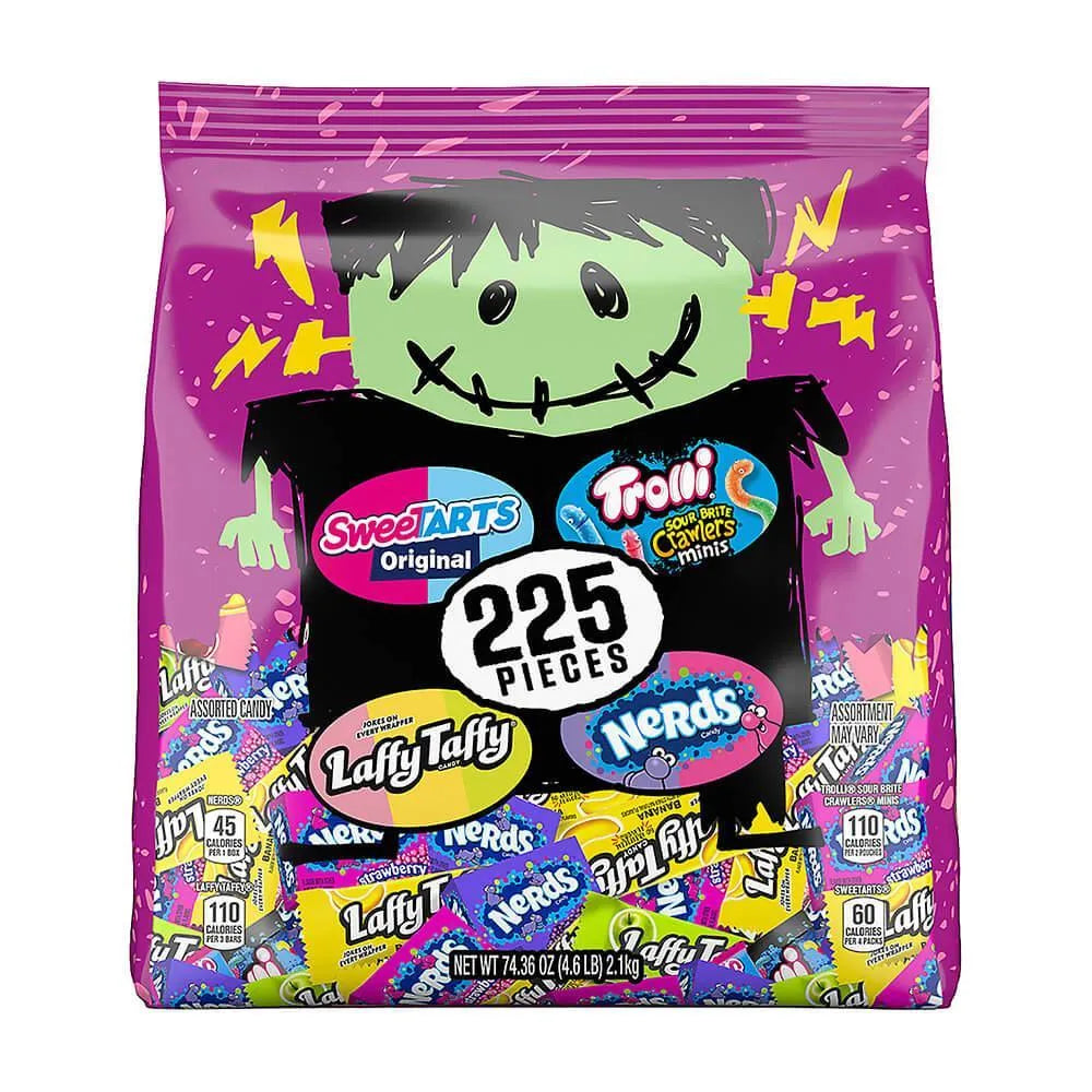 Nerds- Laffy Taffy - SweeTarts - Trolli Halloween Candy Assortment: 225-Piece Bag