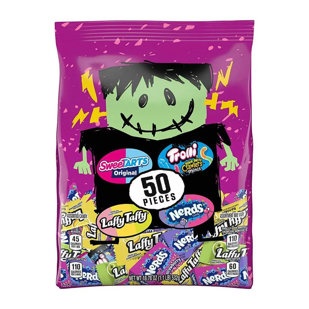 Nerds- Laffy Taffy - SweeTarts - Trolli Halloween Candy Assortment: 50-Piece Bag