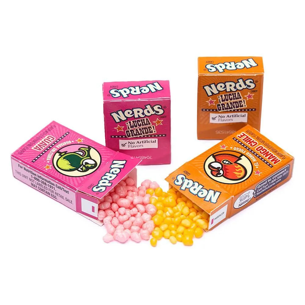 Nerds Lucha Grande Candy Snack Size Packs in 3-Ounce Bags - Guava and Mango Chile: 24-Piece Box