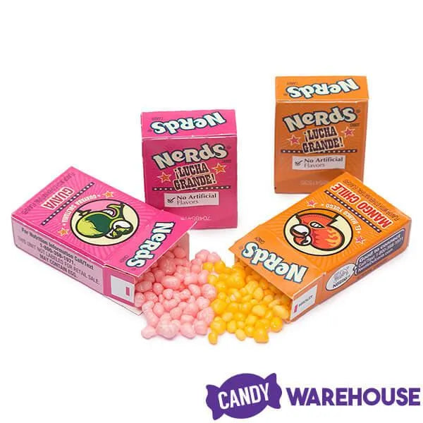 Nerds Lucha Grande Candy Snack Size Packs in 3-Ounce Bags - Guava and Mango Chile: 24-Piece Box