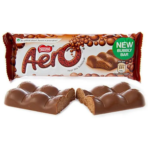 Nestle Aero Milk Chocolate Bars: 24-Piece Box