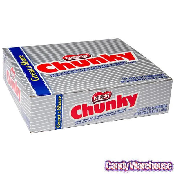 Nestle Chunky Giant Size Candy Bars: 12-Piece Box