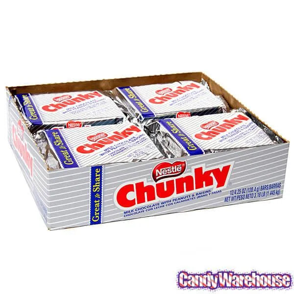 Nestle Chunky Giant Size Candy Bars: 12-Piece Box