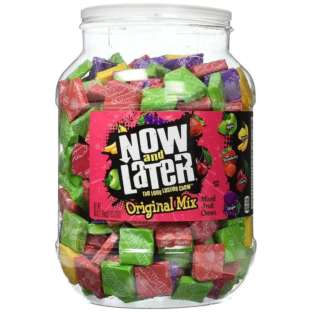 Now and Later Assorted Fruit Chews Candy: 60-Ounce Tub